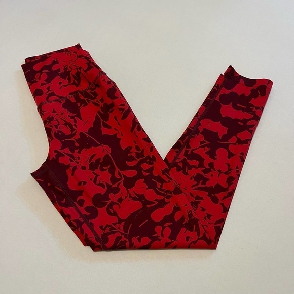 ZELLA dark red and light red print leggings XS - Picture 1 of 8